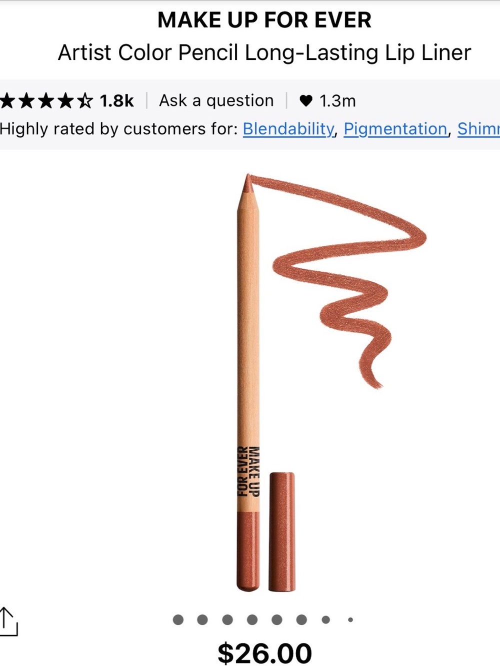 Makeup Forever Pencil Long-Lasting Lip Liner - 600C Anywhere Caffeine-Shimmery